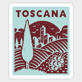Tuscany Italy - Stylized Countryside Scenery Magnet